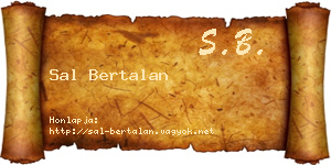 Sal Bertalan névjegykártya